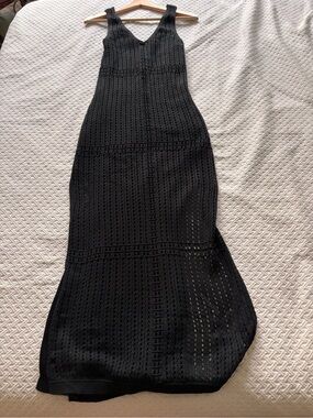 Black Crochet Knit Maxi Dress